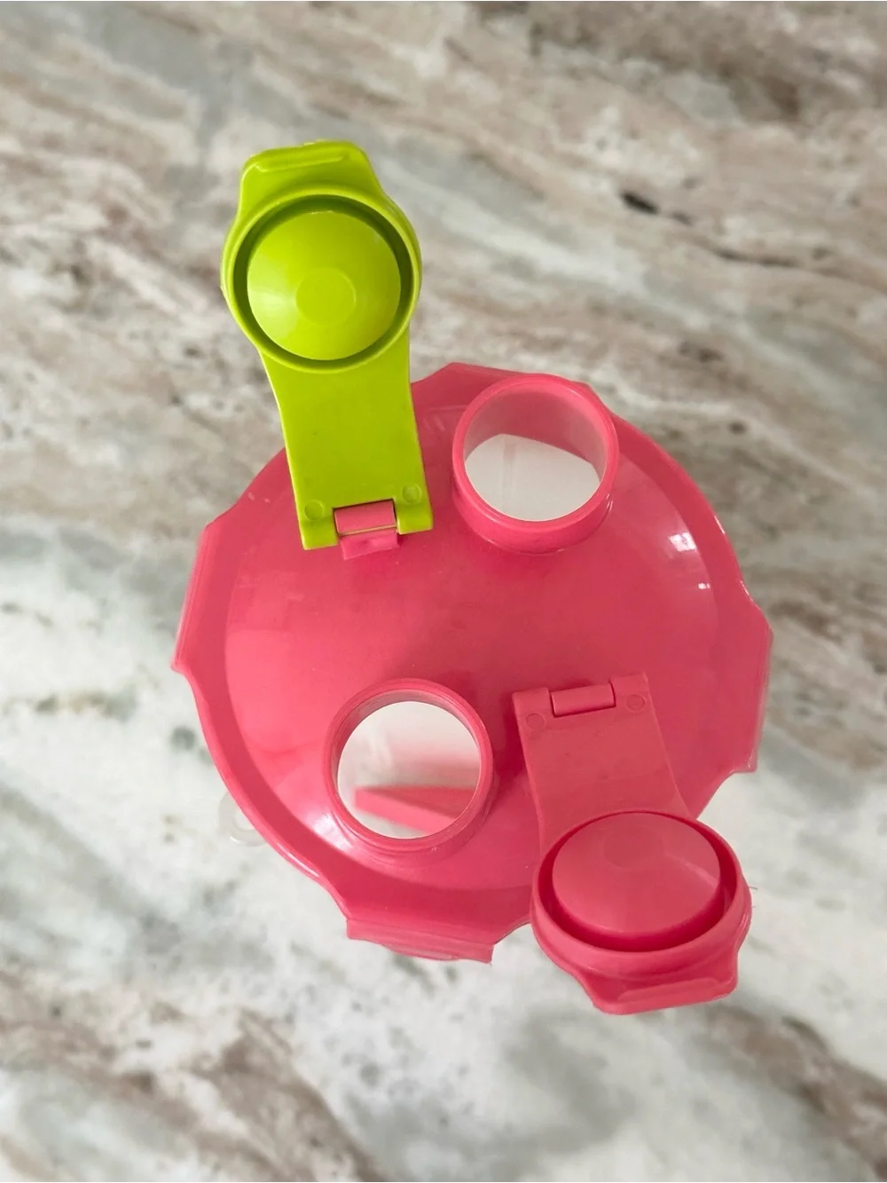 Hydra Cup Dual Shaker Made In USA Pink and Lime Dual Compartment Travel Bottle